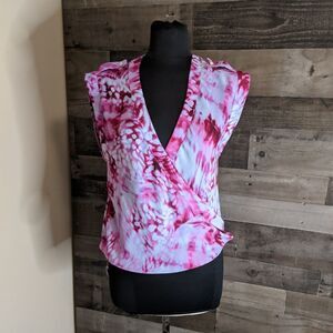 Sleeveless tie dye print top Jennifer Lopez XS